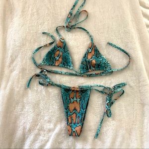 Blue snake bikini